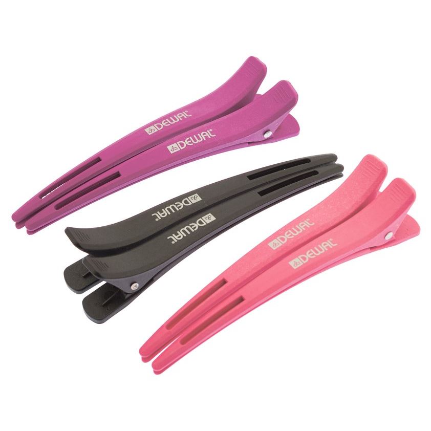 Dewal Professional Аксессуары для волос CL2602 Зажим для волос карбоновый, 12 см Зажим для волос карбоновый  цветной, 12 см, упаковка 6 штук