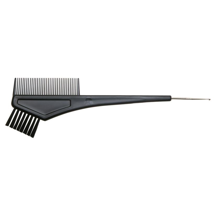 Dewal Professional Аксессуары для окрашивания и стрижки волос T-1156 Кисть для окрашивания с расческой и крючком, 30 мм Кисть для окрашивания черная, с расческой, с черной прямой щетиной ,с крючком, узкая 30 мм