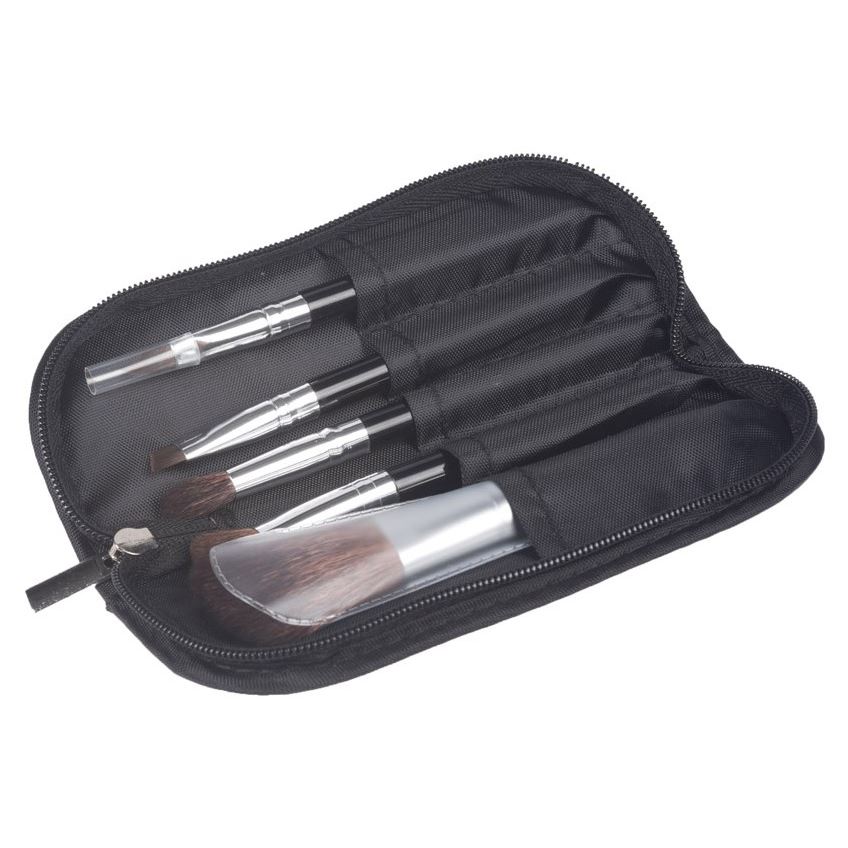 Dewal Professional Аксессуары для макияжа C-709 Набор профессиональных мини-кистей Набор профессиональных мини-кистей в чехле, 5 штук