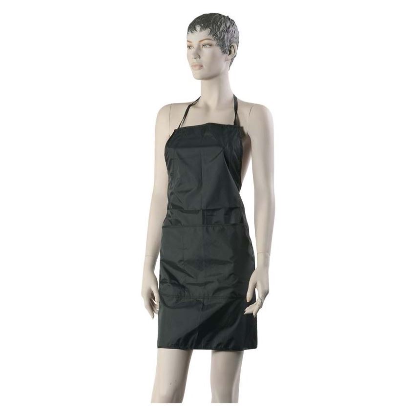 Dewal Professional Аксессуары для окрашивания и стрижки волос BB04B Фартук для окрашивания с боковыми затяжками 76x65 см Фартук мастера для окрашивания, полиэстер, черный, с боковыми затяжками, 76x65 см