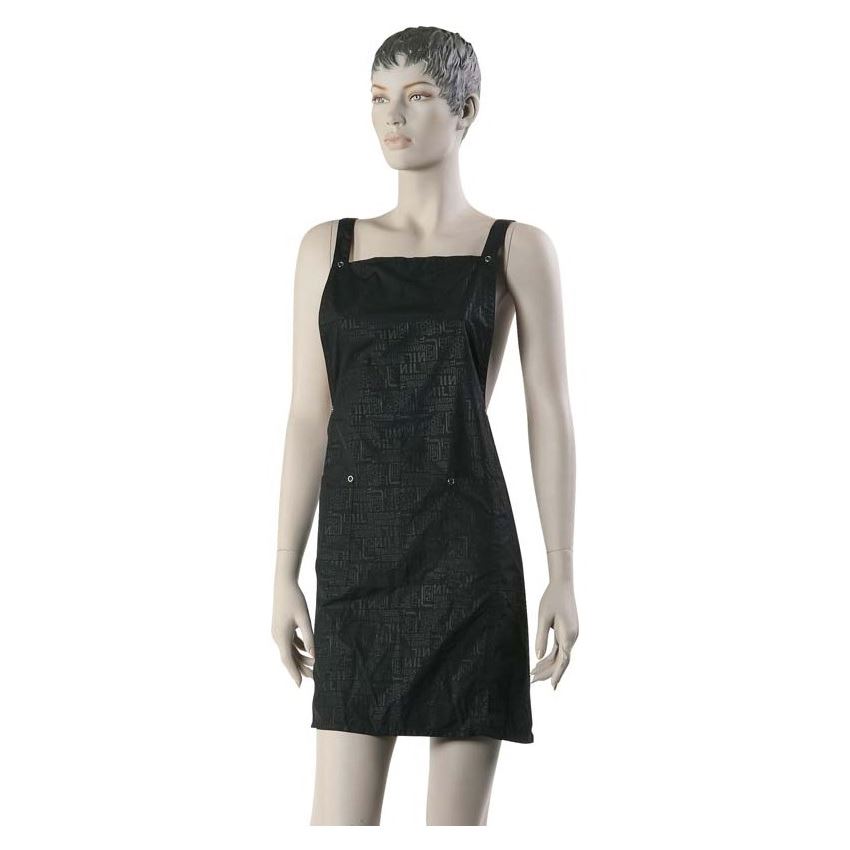 Dewal Professional Аксессуары для окрашивания и стрижки волос BF05B Фартук мастера для стрижки "Буквы", 76x65 см Фартук мастера для стрижки "Буквы", нейлон, черный, 76x65 см