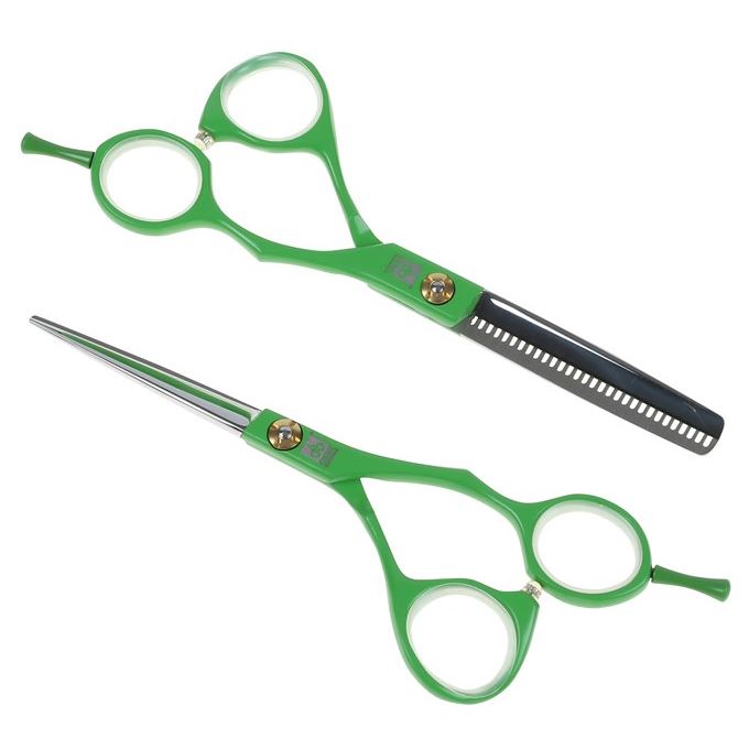 Dewal Professional Ножницы, бритвы SET-MC-G Набор COLOUR STEP из двух парикмахерских ножниц 5.5" в  чехле, цвет зеленый Набор COLOUR STEP из двух парикмахерских ножниц 5.5" в  чехле, цвет зеленый