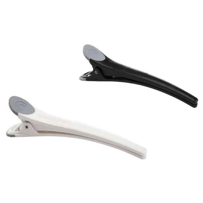 Dewal Professional Аксессуары для волос JB0028 Зажимы для волос, пластик с резиновой вставкой, 11 см  Зажимы для волос черно/белые, пластик с резиновой вставкой, 11 см, упаковка 6 штук