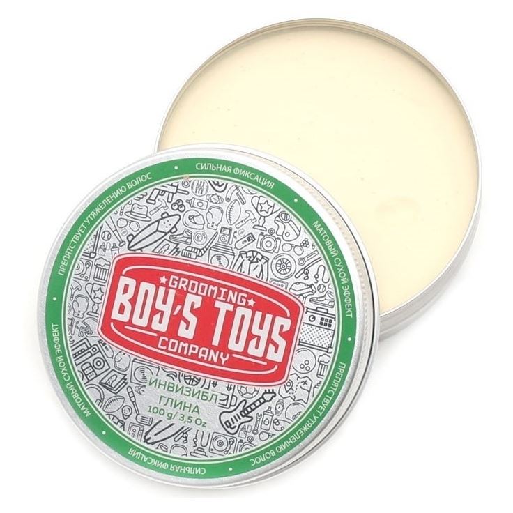 Boys Toys Styling Инвизибл Глина для укладки Глина для укладки волос средней фиксации с низким уровнем блеска 