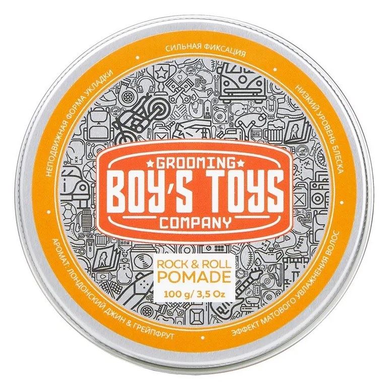 Boys Toys Styling Rock & Roll Pomade  Помада для укладки Помада для укладки волос сильной фиксации и средним уровнем блеска 