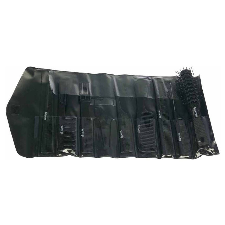 Dewal Professional Брашинги, щетки, расчески CO-6000K8 Набор расчесок в черном  чехле, 8 предметов Набор расчесок в черном  чехле, черный, 8 предметов 