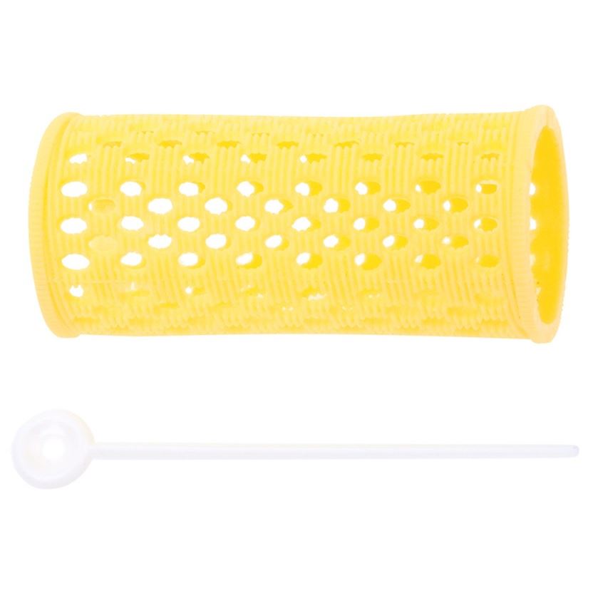 Dewal Professional Бигуди и коклюшки RMHR2 Бигуди пластиковые, диаметр 32 мм  Бигуди пластиковые, желтые, диаметр 32 мм, упаковка 12 штук