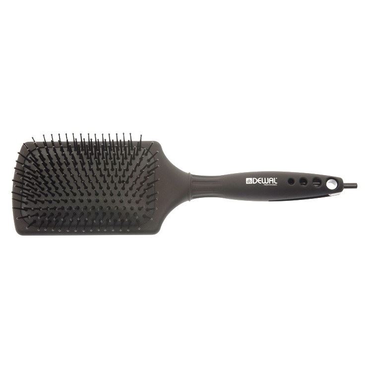 Dewal Professional Брашинги, щетки, расчески BRBM8 Щетка серия "BLACK MAGIC" прямоугольная, 11 рядов Щетка прямоугольная, с нейлоновой  щетиной , черная, 11 рядов
