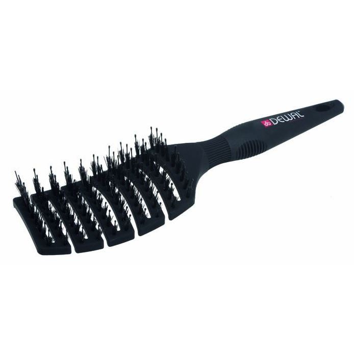 Dewal Professional Брашинги, щетки, расчески BRZ101 Щетка туннельная серия"New Flexi", нейлоновый штифт + натуральная  щетина, 9 рядов Щетка туннельная с антистатическим покрытием, нейлоновый штифт + натуральная  щетина, 9 рядов