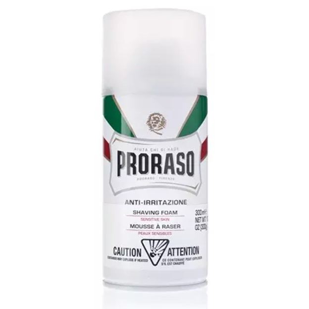 Proraso White  Shaving Foam Sensitive Skin Пена для бритья для чувствительной кожи с зеленым чаем и овсом