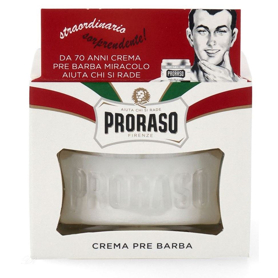 Proraso White  Pre-Shave Cream Sensitive Skin Крем до бритья для чувствительной кожи с зеленым чаем и овсом
