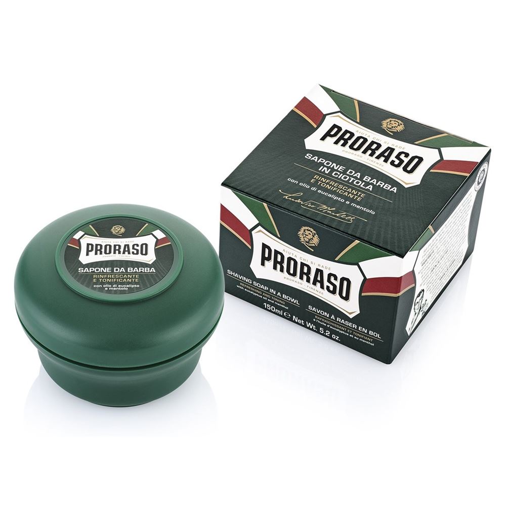 Proraso Green Shaving Soap In A Bowl Refreshing And Toning  Мыло для бритья освежающее с маслом эвкалипта и ментолом 