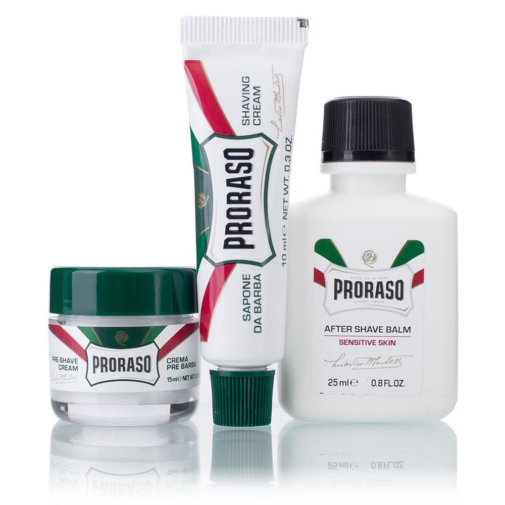Proraso White  Sensitive Skin Travel Set Дорожный набор для бритья
