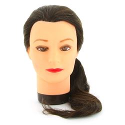 M-4151XL-6 Голова учебная DEWAL"шатенка", натурал.волосы 50-60 см