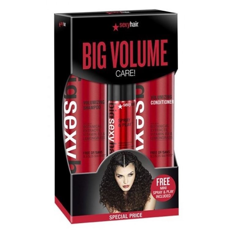 Sexy Hair Big  Big Volume Care Set Набор для волос «Голливудский объём»: шампунь, кондиционер, спрей