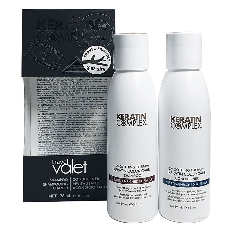 Keratin Complex Smoothing Therapy Travel Valets Color Care (Shampoo/Conditioner) Дорожный набор "Гладкость окрашенных волос": шампунь, кондиционер