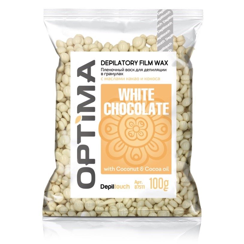 Depiltouch Воски и парафины Optima White Chocolate Пленочный воск для депиляции в гранулах с маслами како и кокоса