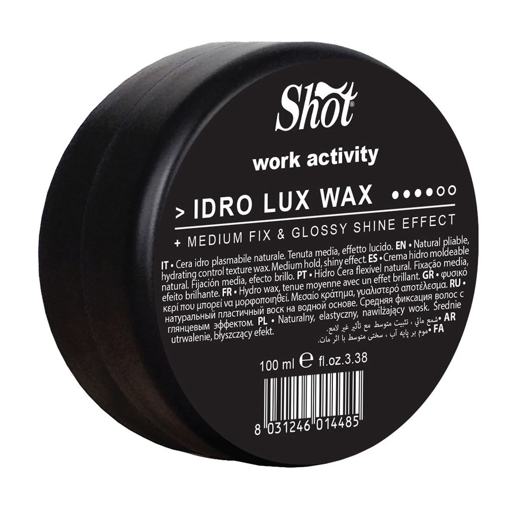 Shot Work Activity Idro Lux Wax Medium Fix & Glossy Shine Effect Воск для укладки волос на водной основе 