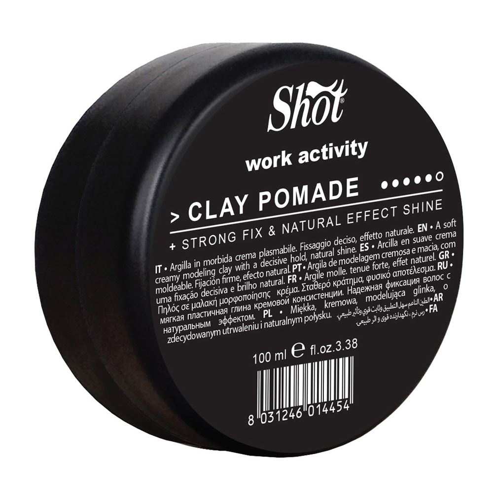 Shot Work Activity Clay Pomade Strong Fix & Natural Shine Моделирующая крем-глина для волос