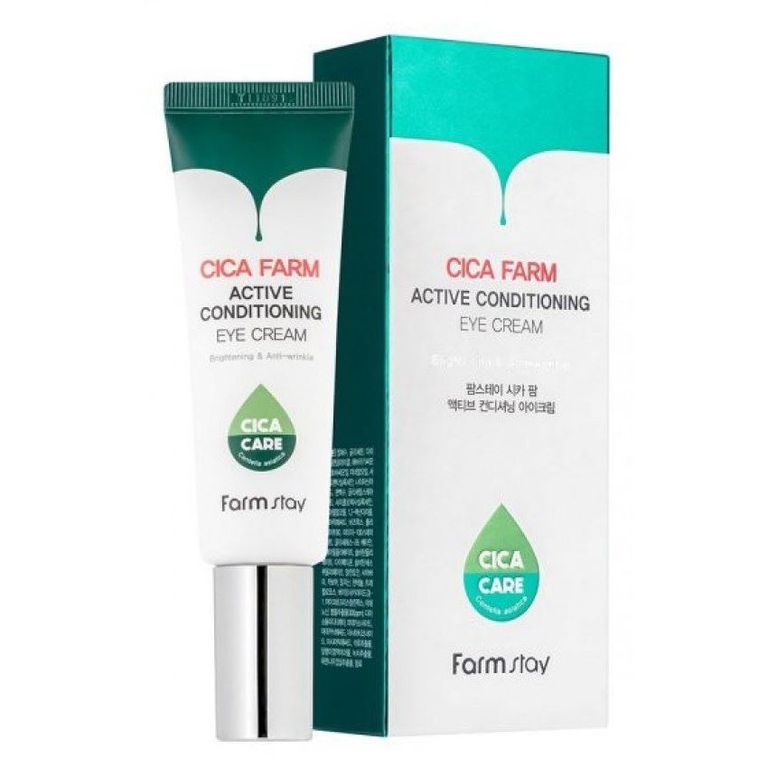 FarmStay Skin Care Cica Farm Active Conditioning Eye Cream Крем активный восстанавливающий для области вокруг глаз с центеллой азиатской