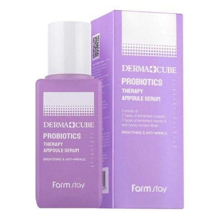 FarmStay Skin Care Derma Cube Probiotics Therapy Ampoule Serum Сыворотка с пробиотиками для комплексного восстановления кожи 