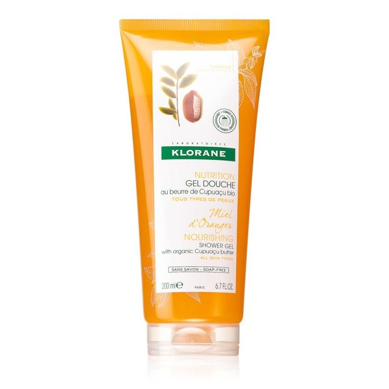 Klorane Dermo Protection Гель для душа питательный  Цветок Апельсина с органическим маслом Купуасу Nutrition Gel Douche with organic Cupuacu Butter 
