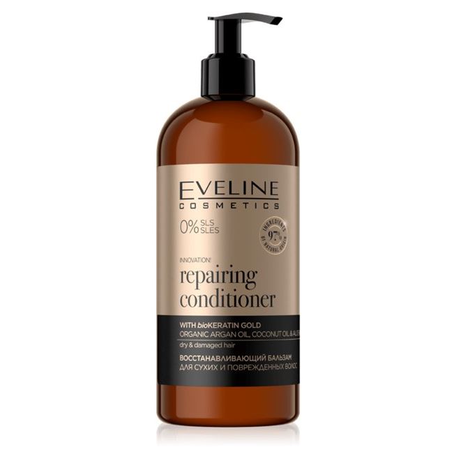 Eveline Hair Care Organic Gold Восстанавливающий бальзам для сухих и поврежденных волос Organic Gold Repairing Conditioner Восстанавливающий бальзам для сухих и поврежденных волос