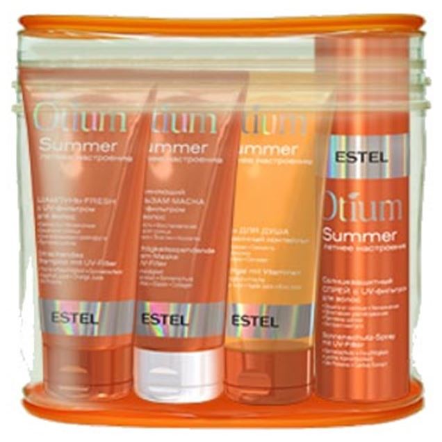 Estel Professional Otium Otium Summer Набор в косметичке "Лето с собой"  Набор: шампунь, бальзам-маска, спрей, гель для душа