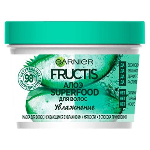 Garnier Фруктис Superfood Алоэ Маска увлажнение Маска для волос, нуждающихся в увлажнении и мягкости