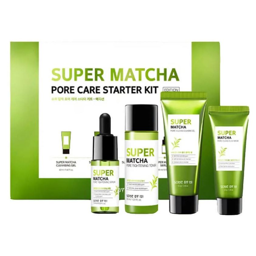 Some By Mi Faсe Care Super Matcha Pore Care Starter Kit  Поросуживающий набор средств с матчей