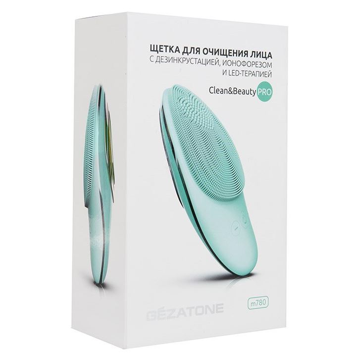 Gezatone Аппараты для чистки лица m780 Прибор по уходу за кожей Clean & Beauty PRO Щетка для очищения лица с дезинкрустацией, ионофорезом и LED-терапией 