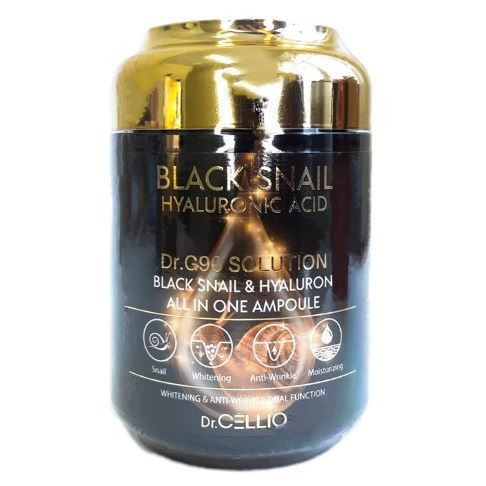 Dr.Cellio Face Care Dr.G90 Solution Black Shail Hyaluron All in One Ampoule Сыворотка с муцином черной улитки и гиалуроновой кислотой
