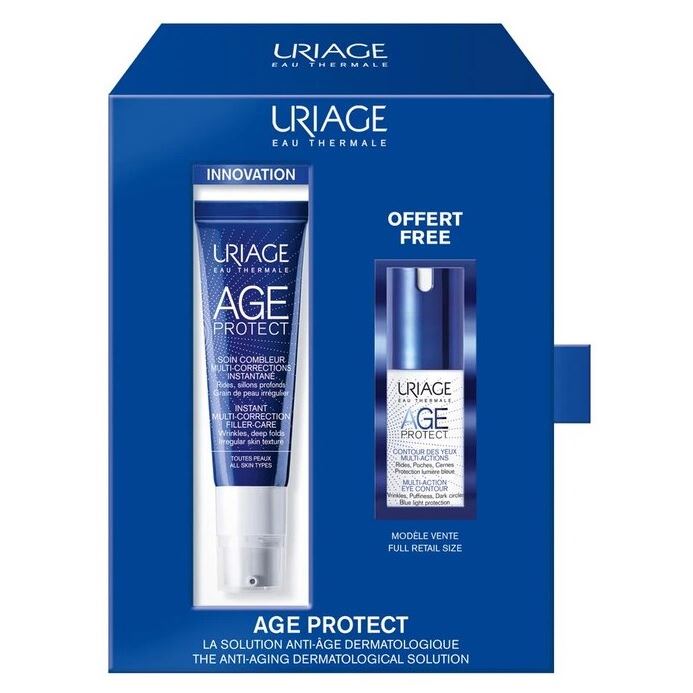 Uriage Age Protect Age Protect Set Набор: филлер для заполнения морщин мгновенного действия, многофункциональный крем для кожи контура глаз