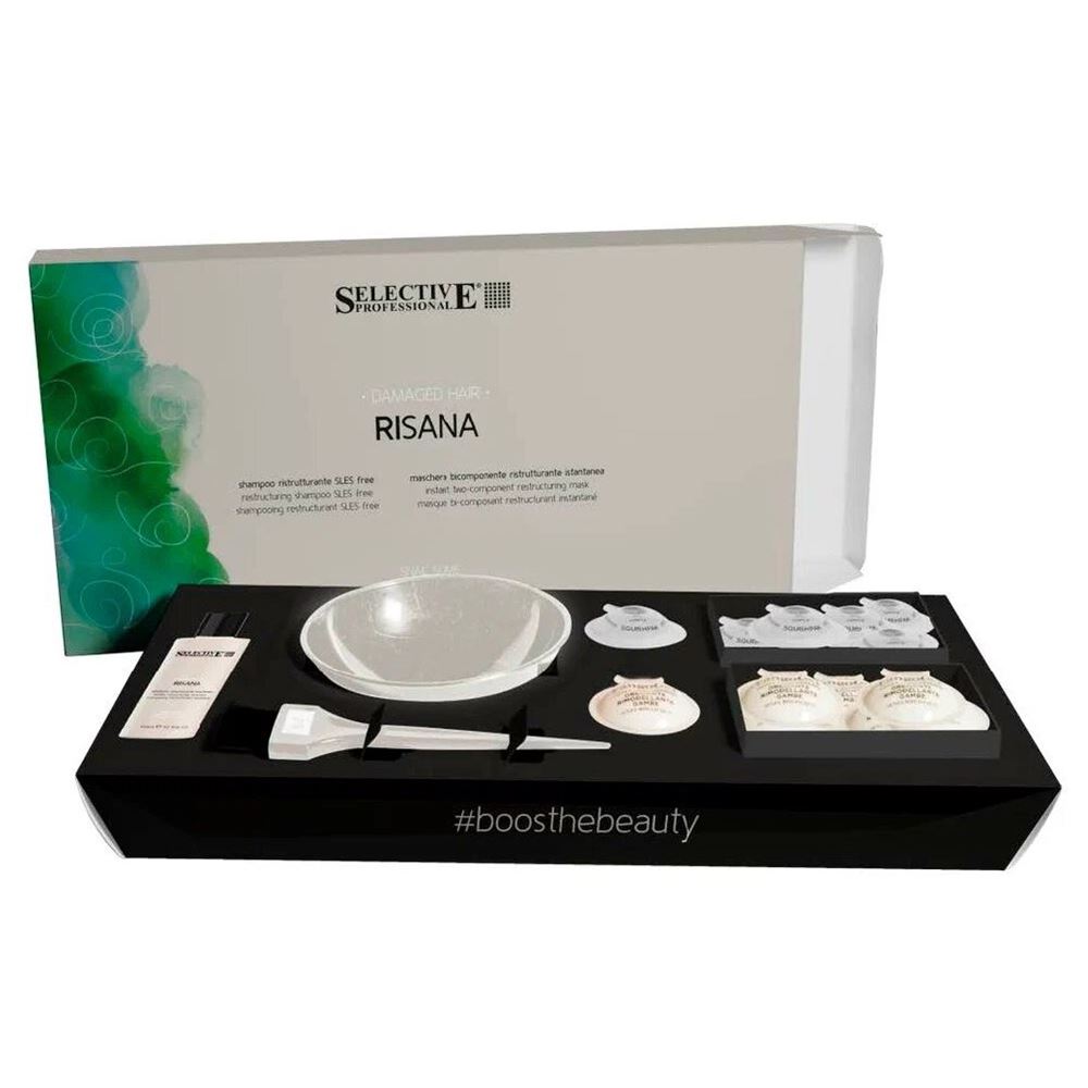 Selective Professional Risana Risana Snail Slime Extract Infused Set Набор для ухода за волосами: шампунь, маска, миска, кисточка