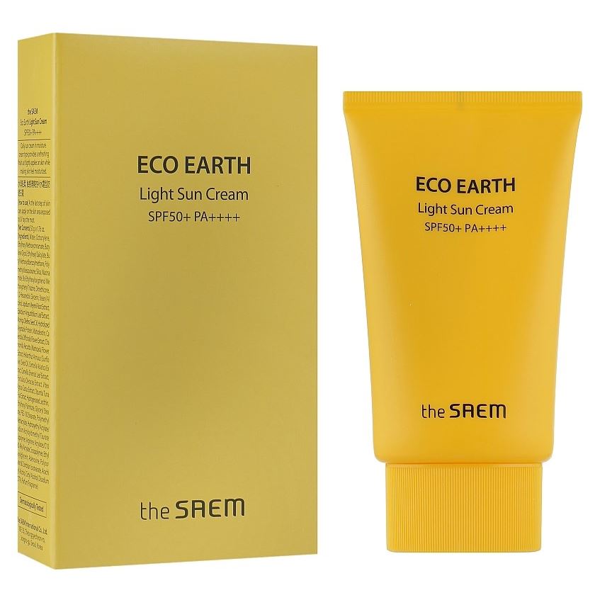 The Saem Eco Earth Light Sun Cream SPF 50+ PA++++  Солнцезащитный крем