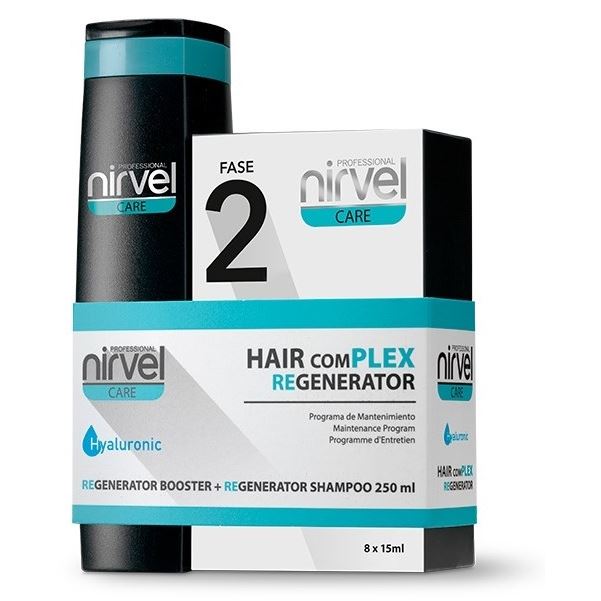 Nirvel Professional Hair Complex Regenerator Hair Complex Regenerator Pack Восстанавливающий комплекс для волос: сыворотка-бустер, шампунь