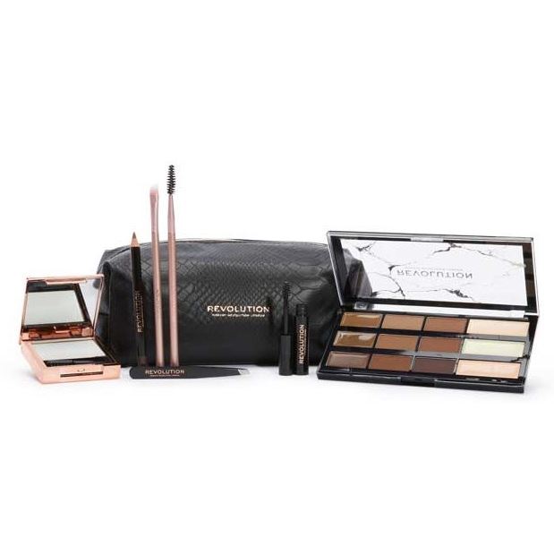 Revolution Makeup Make Up Brow Shaping Kit With Bag Подарочный набор для макияжа бровей