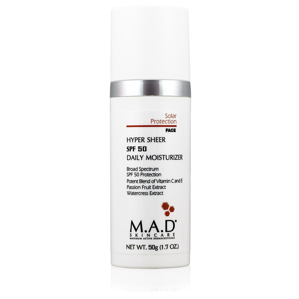 M.A.D Skincare Sun Protection Hyper Sheer SPF 50 Daily Moisturizer  Увлажняющий крем-основа под макияж с защитой SPF 50 