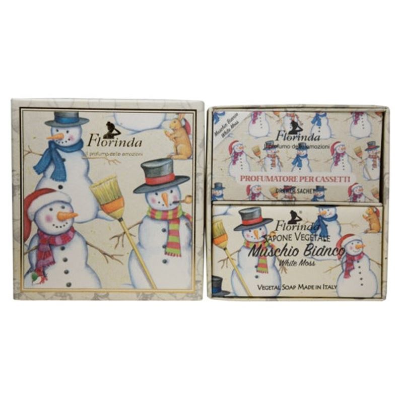 Florinda Merry Christmas Merry Christmas Muschio Bianco XMAS Set Коллекция "Счастливого рождества" - Набор Белый мускус: мыло, саше ароматическое