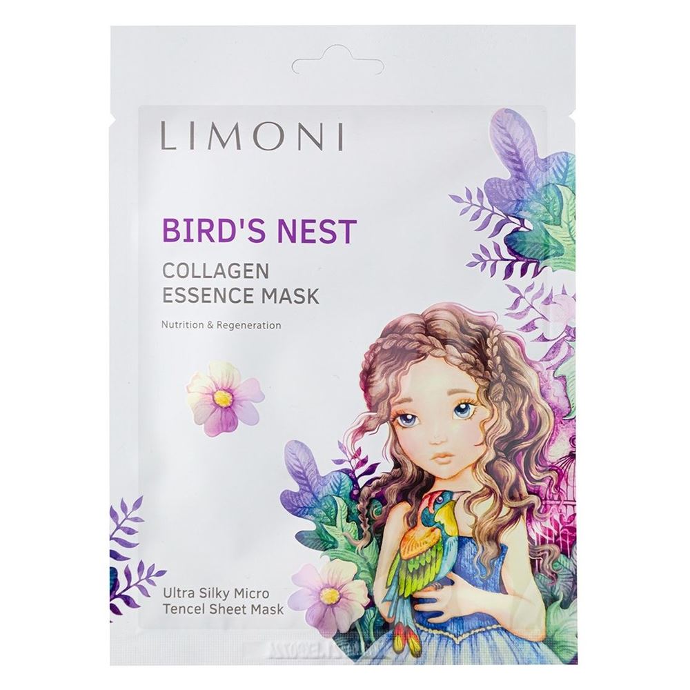 Limoni Masks Bird's Nest Collagen Essence Mask Маска для лица подтягивающая с экстрактом ласточкиного гнезда и коллагеном