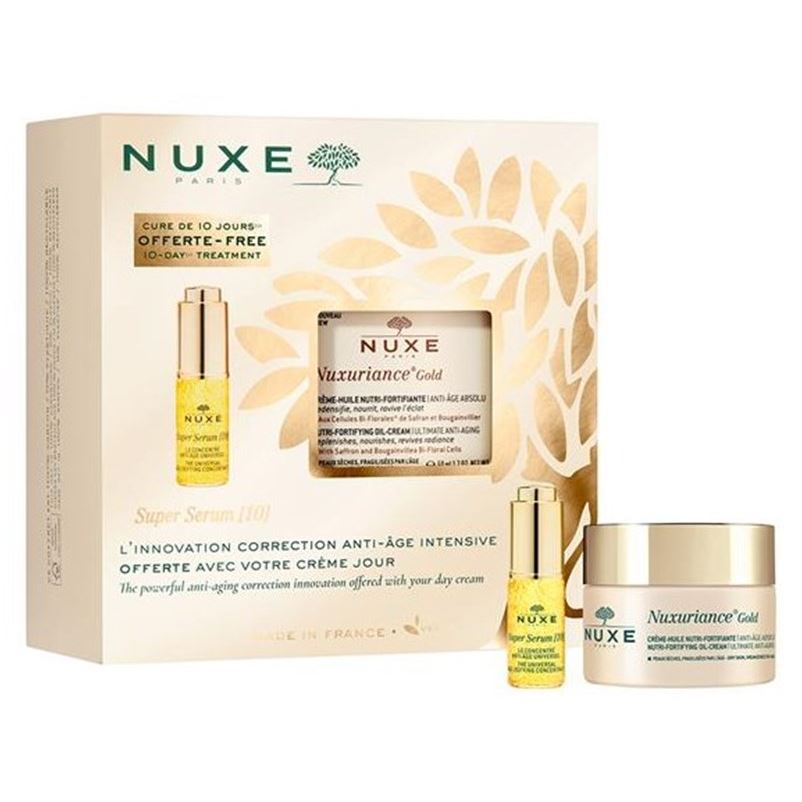 Nuxe Nuxuriance Nuxuriance Gold & Super Serum [10] Gift Set Набор: питательный восстанавливающий антивозрастной крем для лица, антивозрастная сыворотка