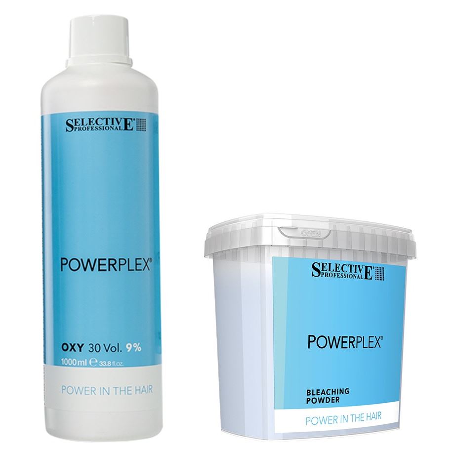 Selective Professional Powerplex Powerplex Bleaching Powder + Oxidizing Emulsion Set Набор: порошок обесцвечивающий, эмульсия окисляющая