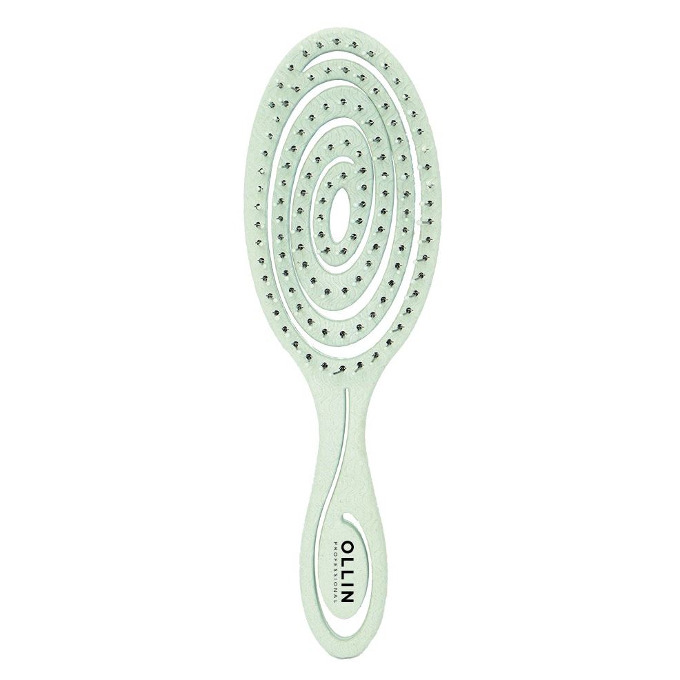 Ollin Professional Accessories Flexible Щетка массажная гибкая, овал, нейлоновые штифты Щетка массажная гибкая, овал, нейлоновые штифты, мятная