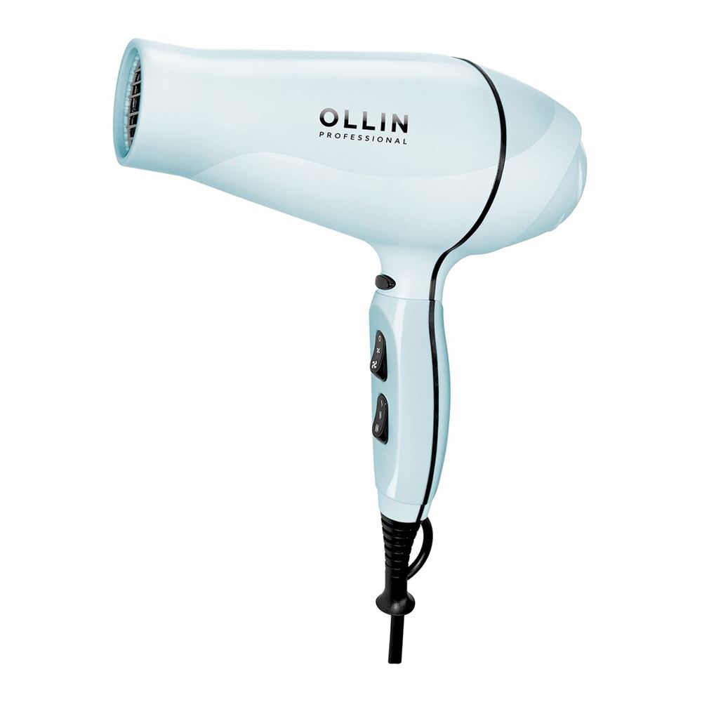 Ollin Professional Hair Tools OL-7166 Фен профессиональный 2000W Фен профессиональный 2000W, 2 насадки, белый