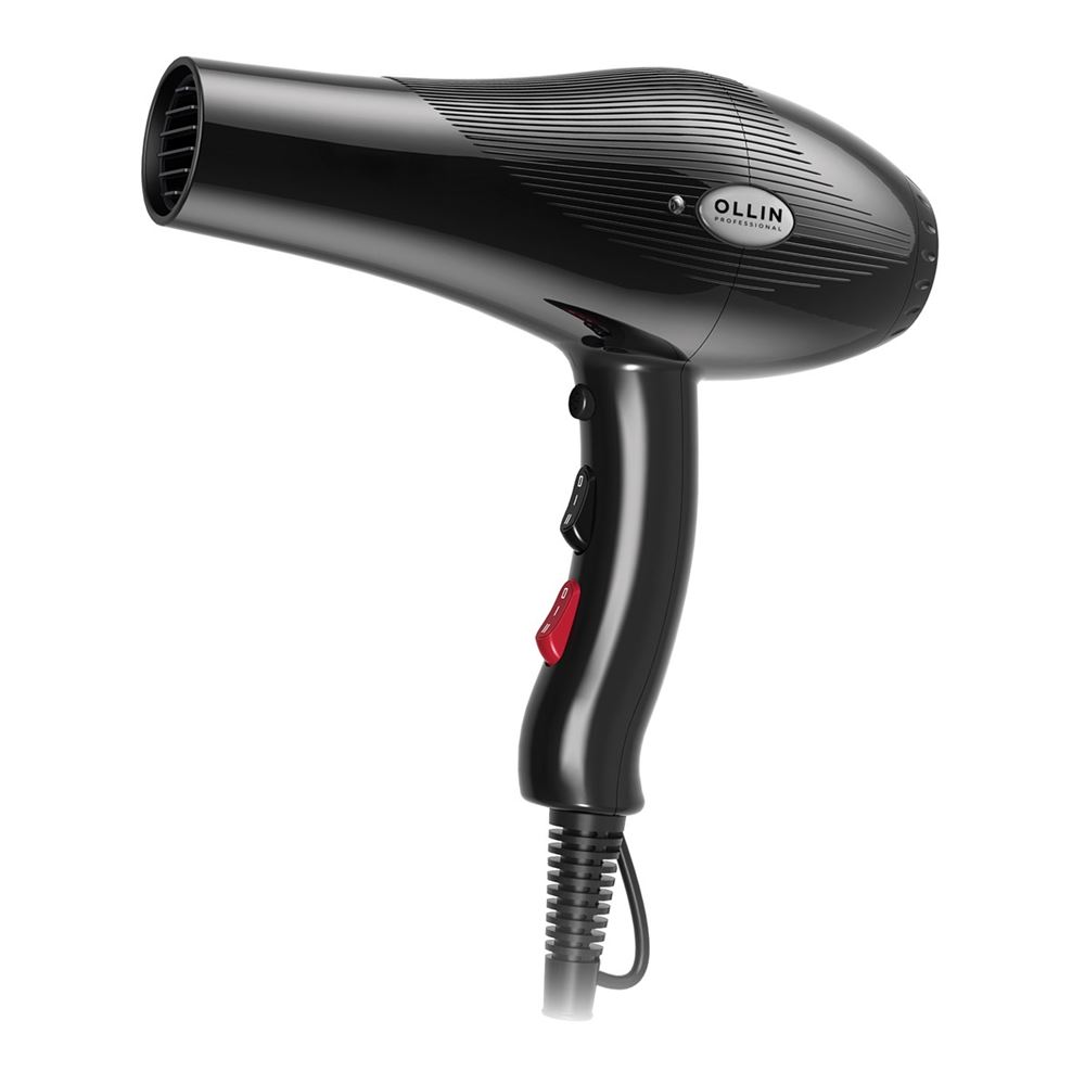 Ollin Professional Hair Tools OL-7200 Фен профессиональный 2300-2600W Фен профессиональный 2300-2600W, 2 насадки, черный