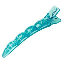 h10897-06 Зажим для волос пластиковые синие 6 шт/уп
