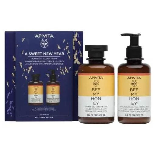 Apivita Body Care Bee My Honey A Sweet New Year Gift Set Набор для тела: гель для душа, молочко