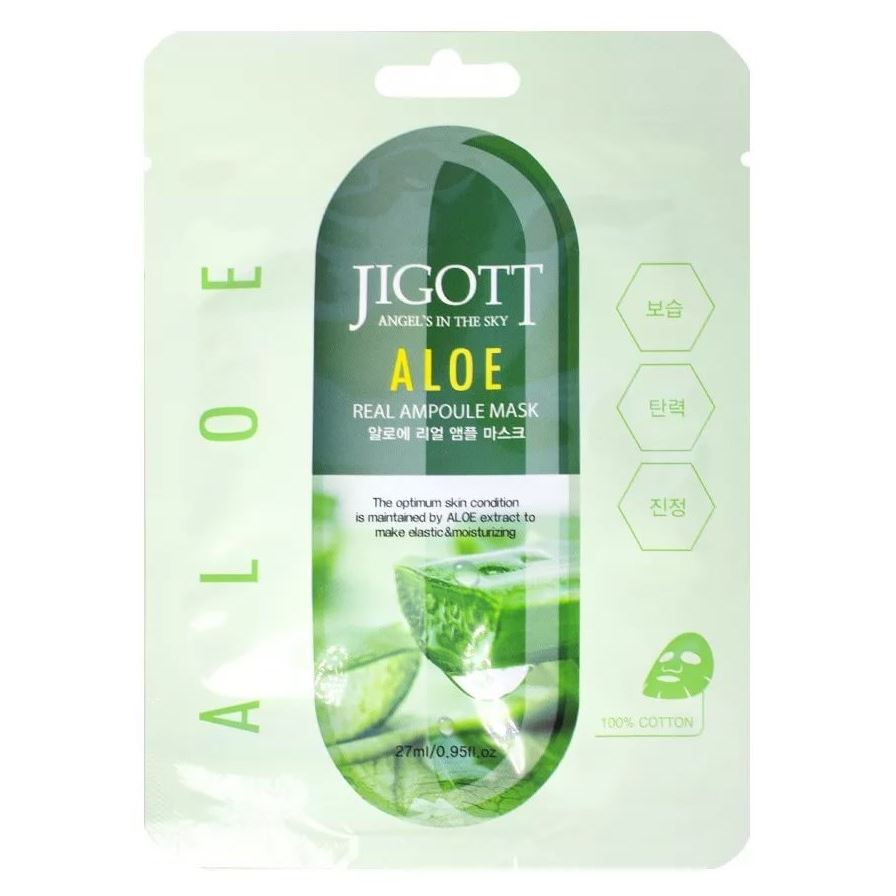 Jigott Skin Care Aloe Real Ampoule Mask Тканевая маска с экстрактом алоэ