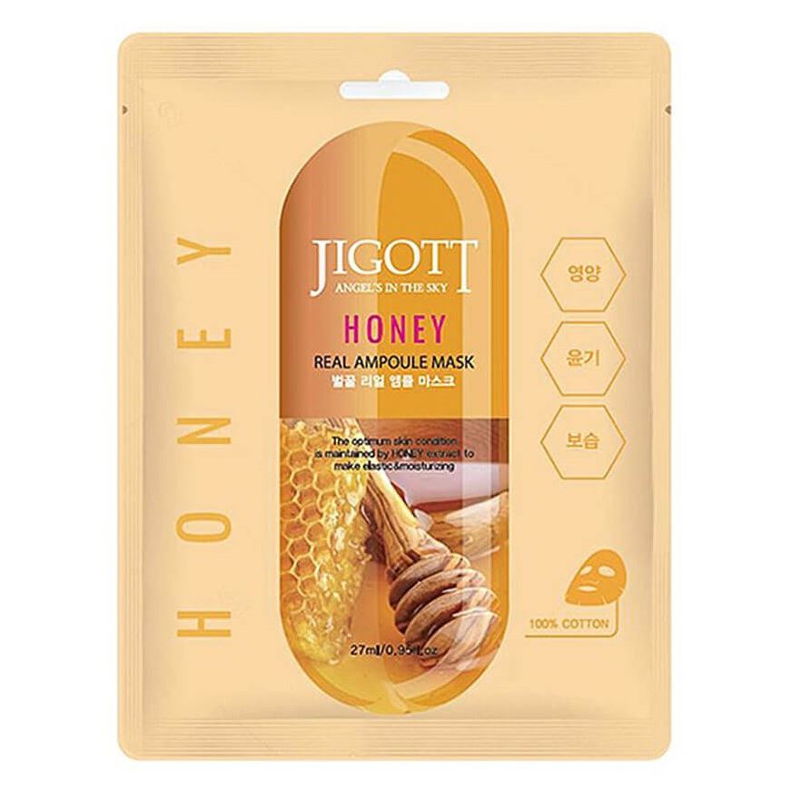Jigott Skin Care Honey Real Ampoule Mask  Тканевая маска для лица с медом