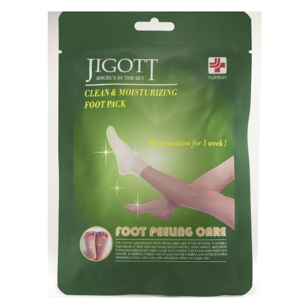 Jigott Cleansing Clean & Moisturizing Foot Pack Отшелушивающие пилинг-носочки 